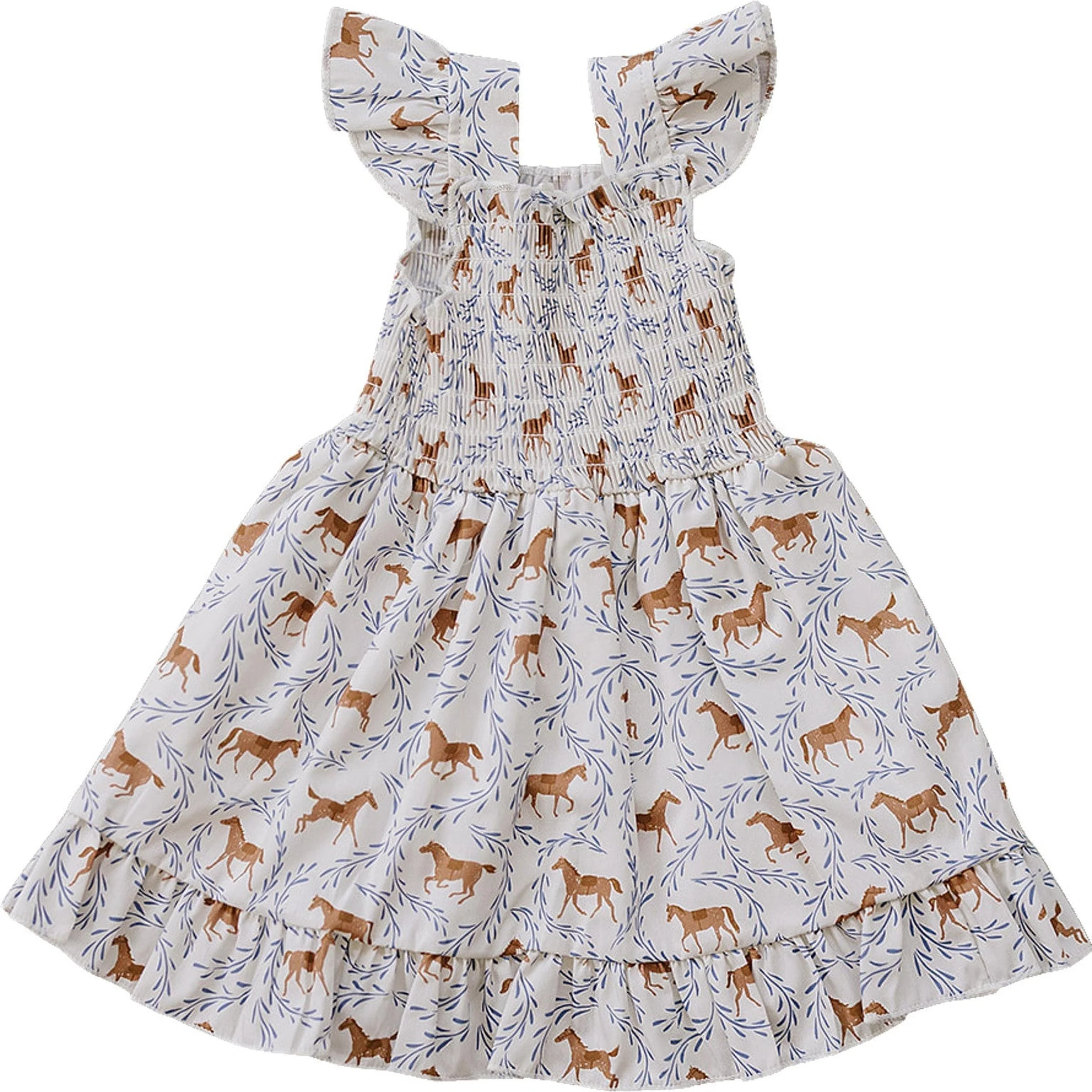 Western Pony Print Smocked Dress for Baby & Kids - Image 2