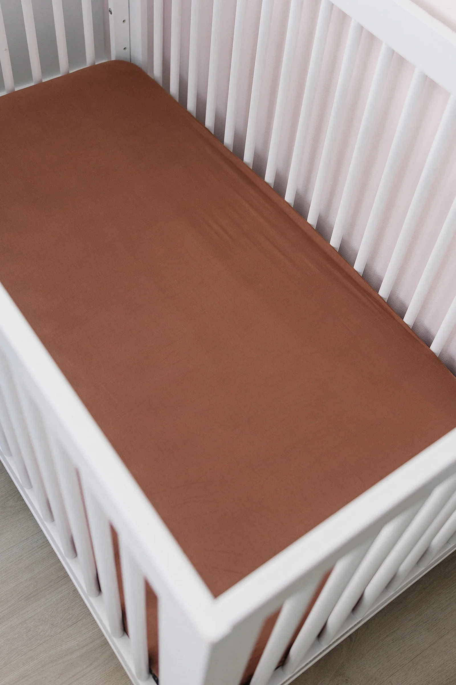 Rust Stretch Crib Sheet, Bamboo, Baby Essentials - Image 4