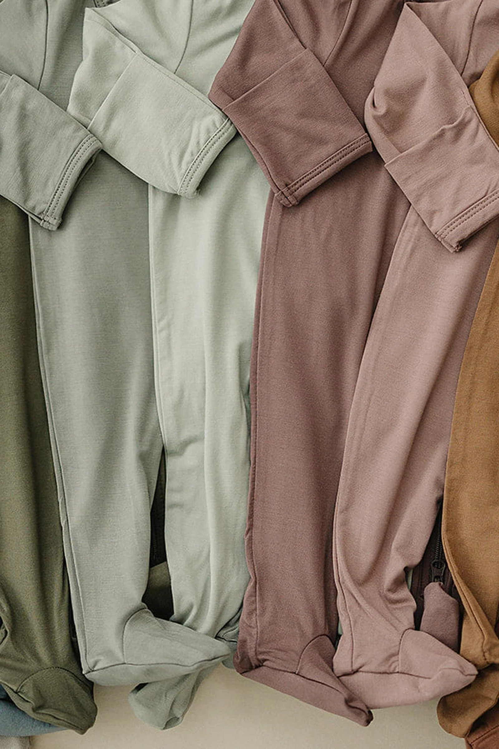 Sage Footed Zipper Pajama, Bamboo - Image 3
