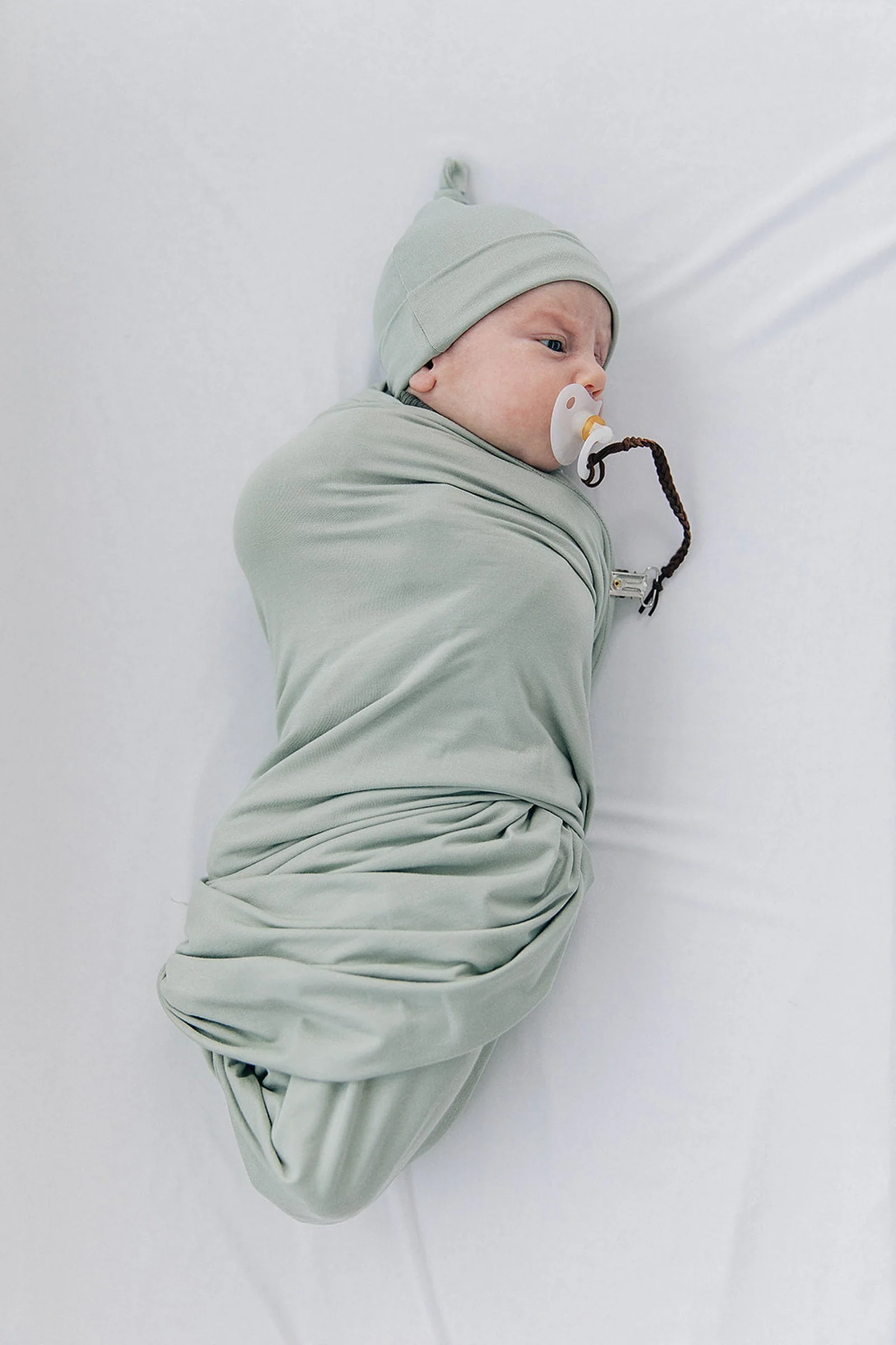 Sage Newborn Knot Hat, Bamboo, Newborn, Baby Essentials - Image 3