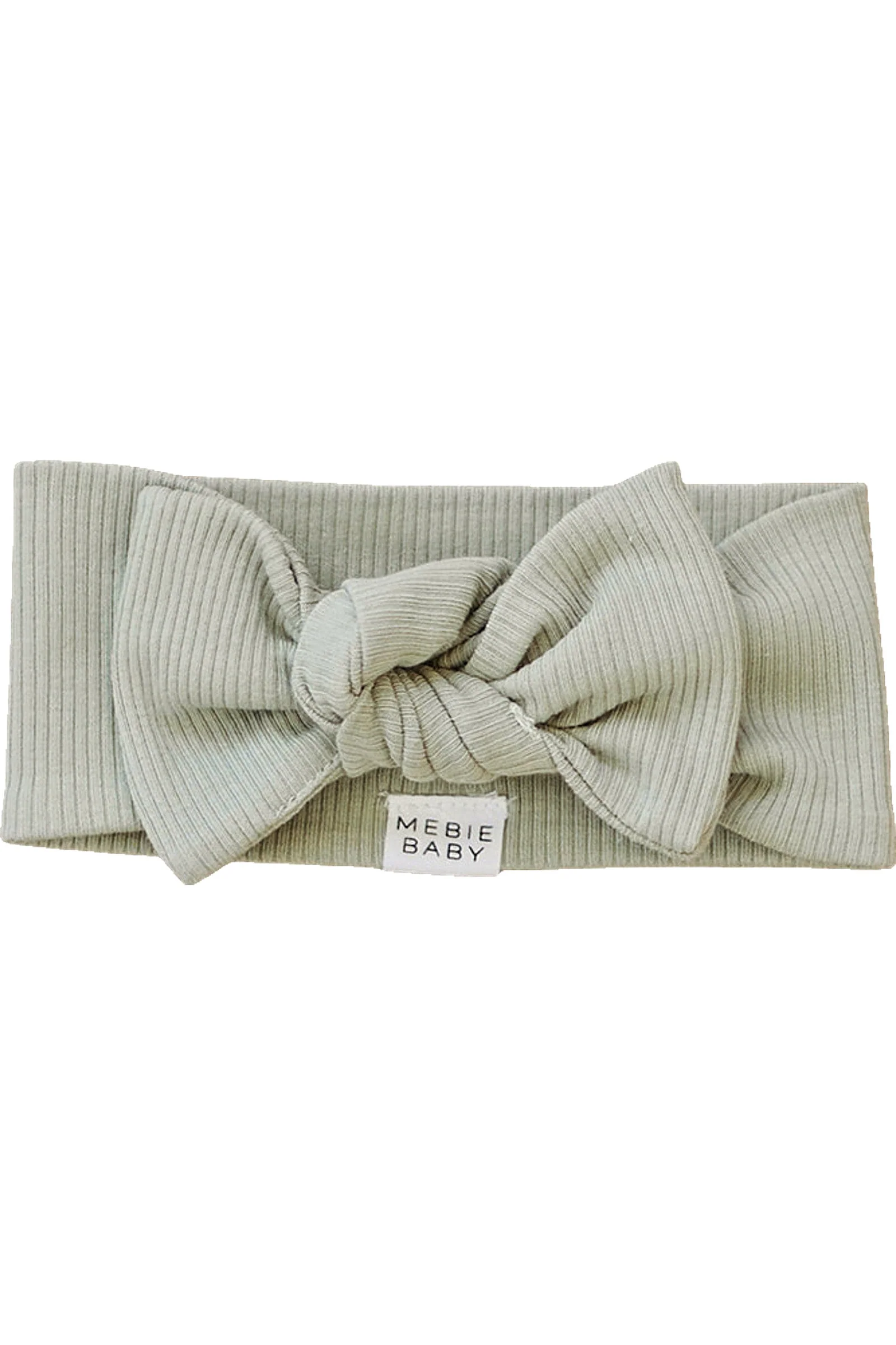 Baby Girl Sage Ribbed Head Wrap, Organic Cotton, Baby - Image 2