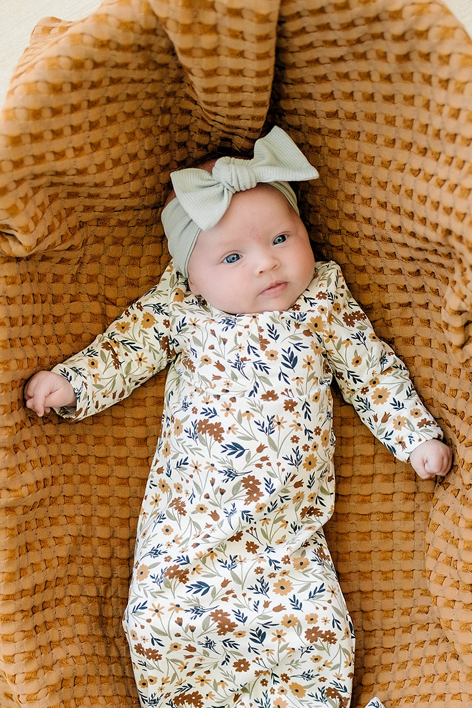 Baby Girl Sage Ribbed Head Wrap, Organic Cotton, Baby - Image 5