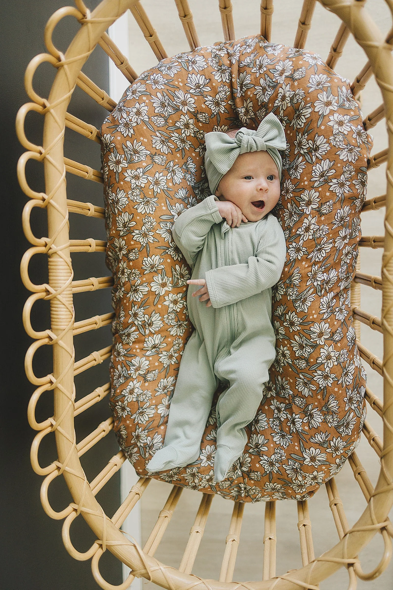 Sage Ribbed Zipper Footed Pajama, Organic Cotton, Baby Essentials - Image 4