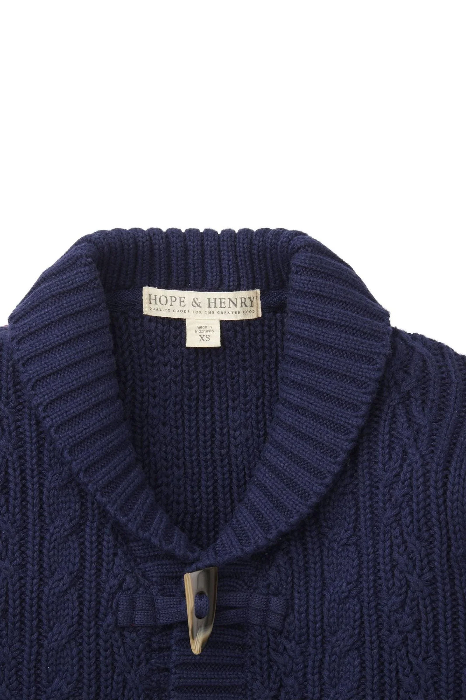 Organic Cotton Shawl Collar Cardigan for Boys, Navy, Baby, Toddler & Kids - Image 3