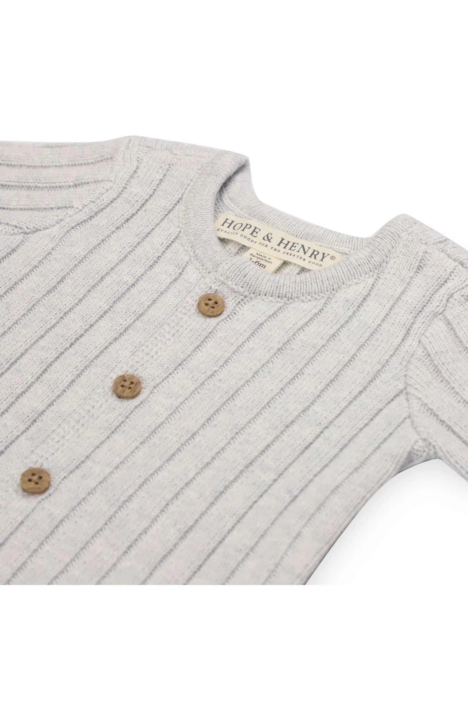 Organic Cotton Shortie Romper & Jacquard Blanket Gift Set, Lite Grey, Newborn - Image 4