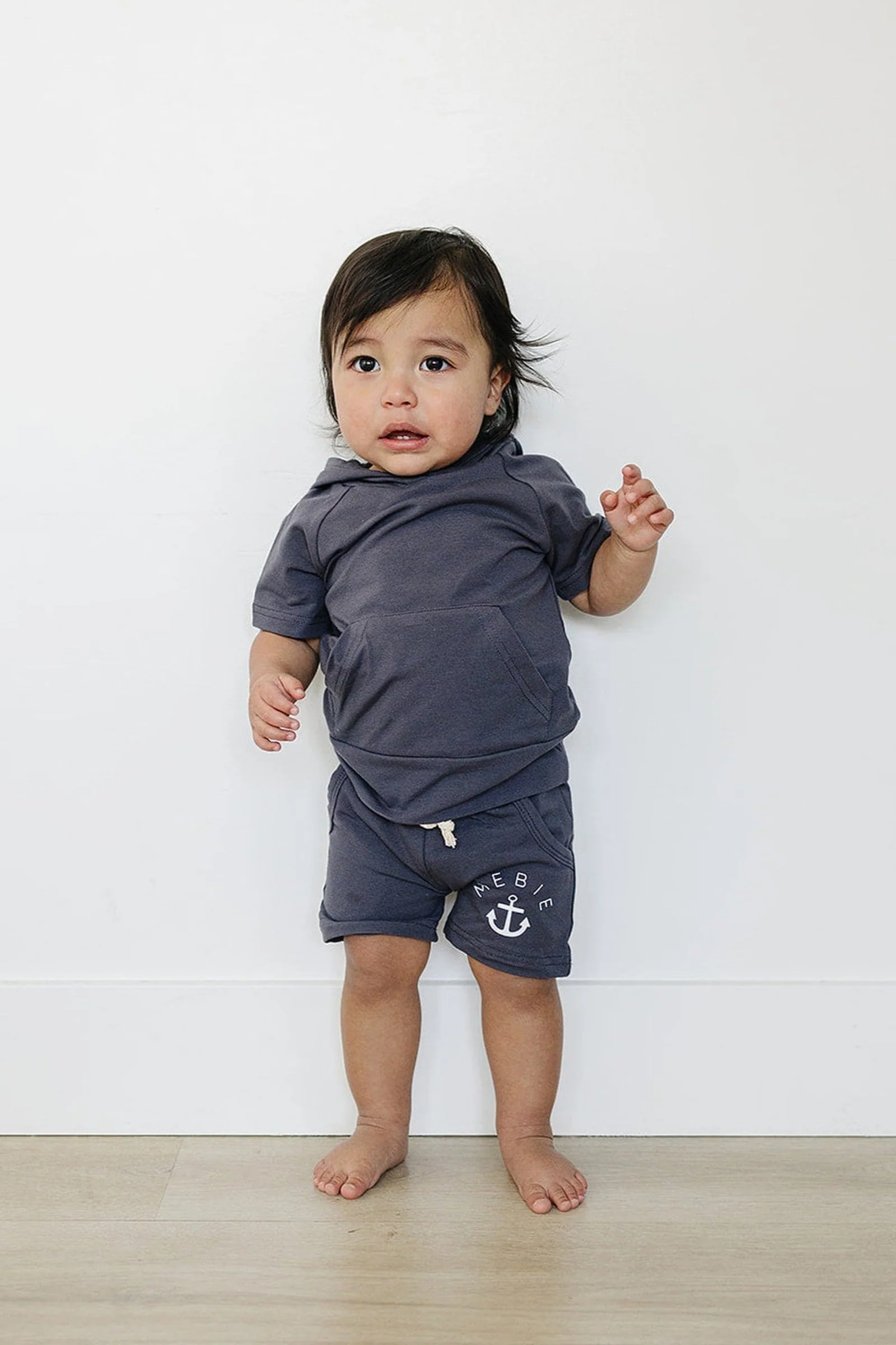 Baby & Toddler Slate Hooded T-Shirt, Cotton, Baby