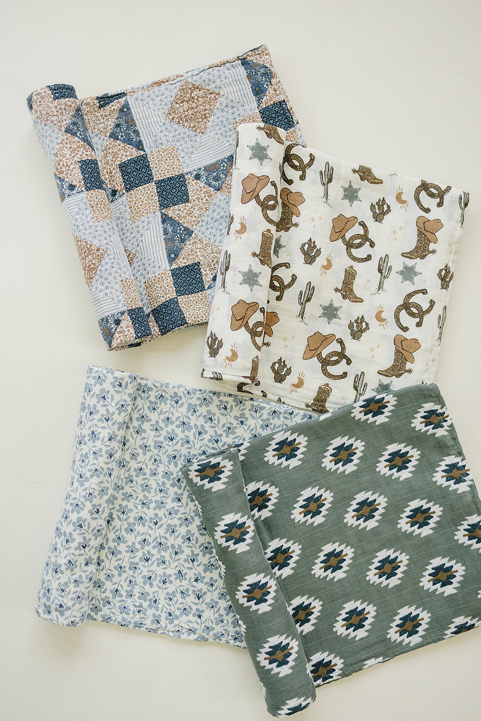 Southwest Aztec Muslin Swaddle Blanket, 100% Cotton, Rodeo Collection, Gender Neutral, Baby - Image 3