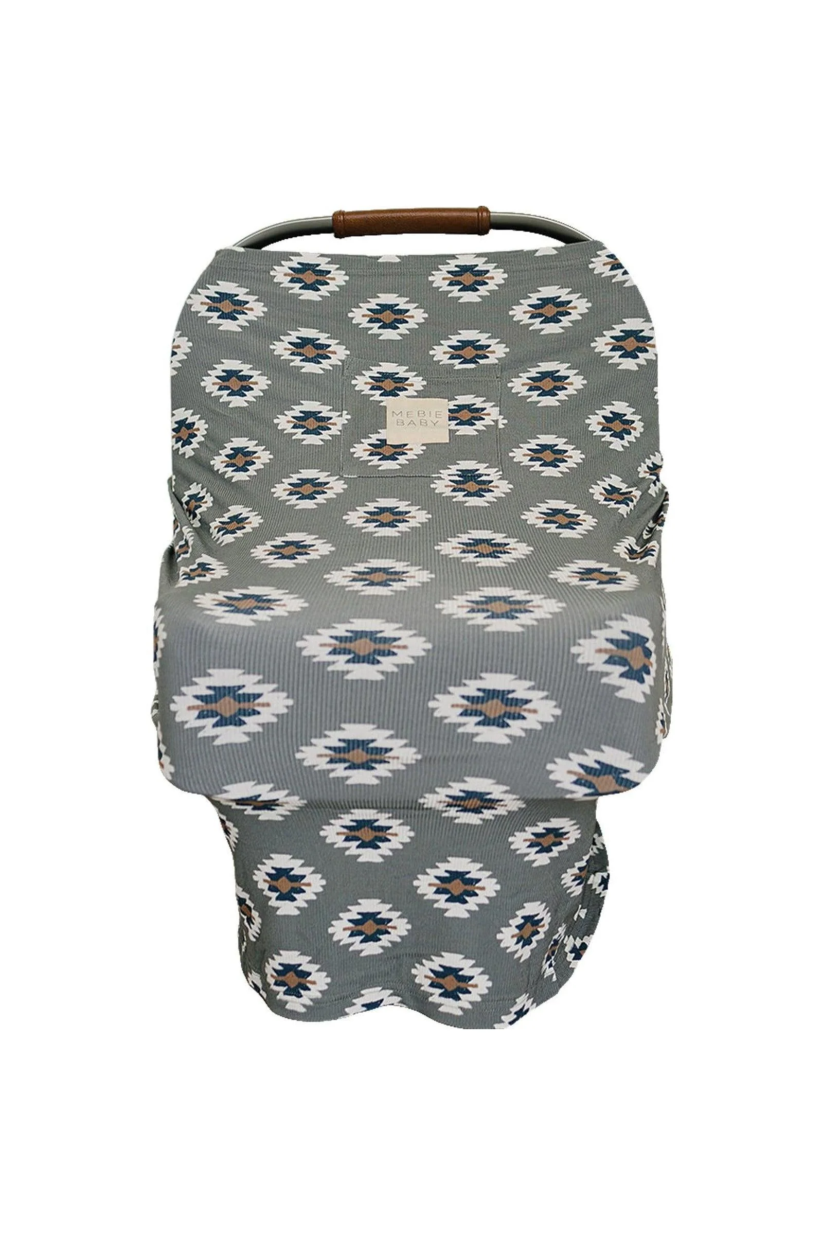 Southwest Aztec Ribbed Multi-Use, Bamboo, Car Seat & Nursing Cover, Rodeo Collection, Gender Neutral, Baby - Image 2