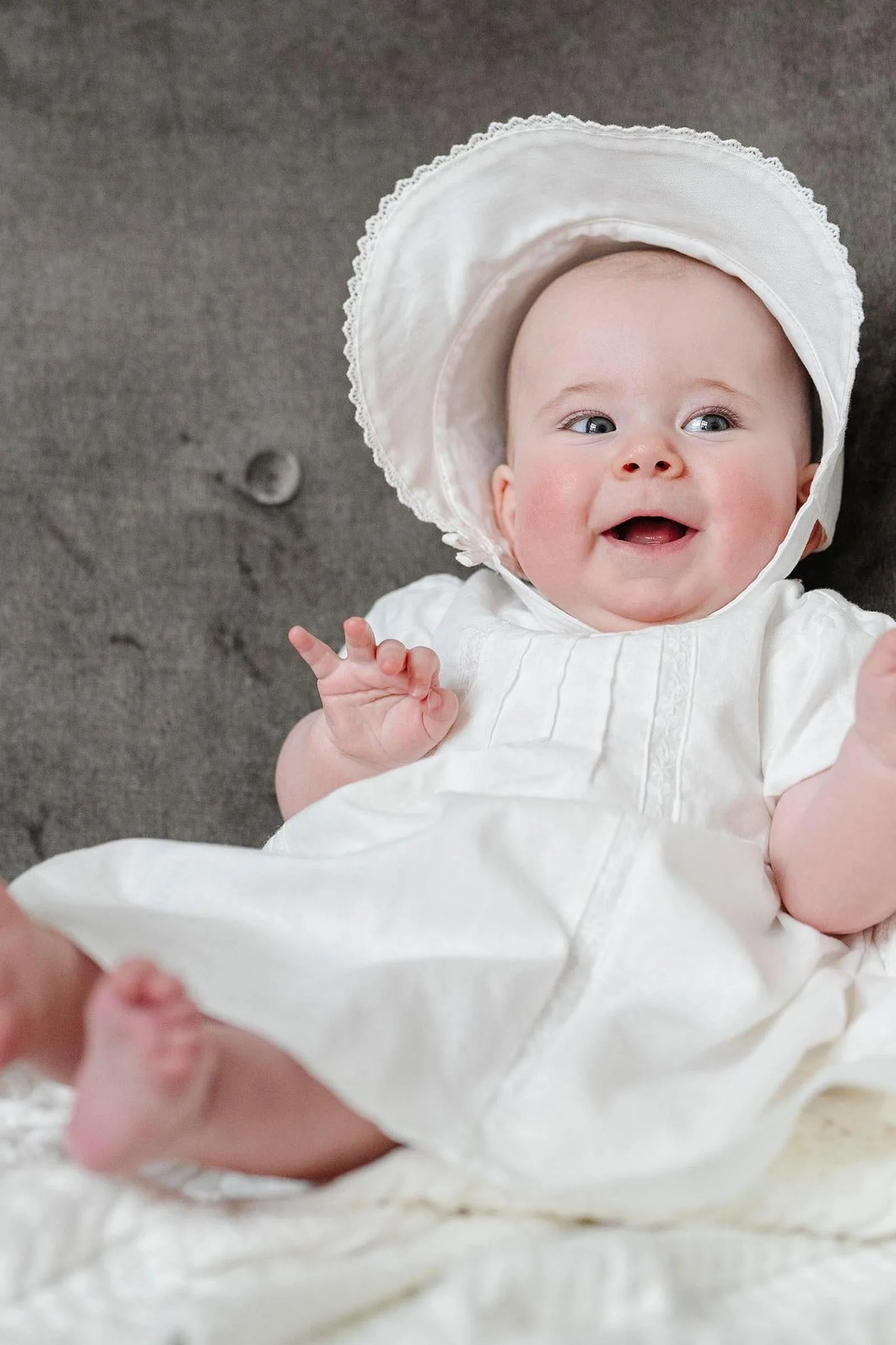 Special Occasion Linen Pintuck Dress for Babies, White, 0-24M - Image 4
