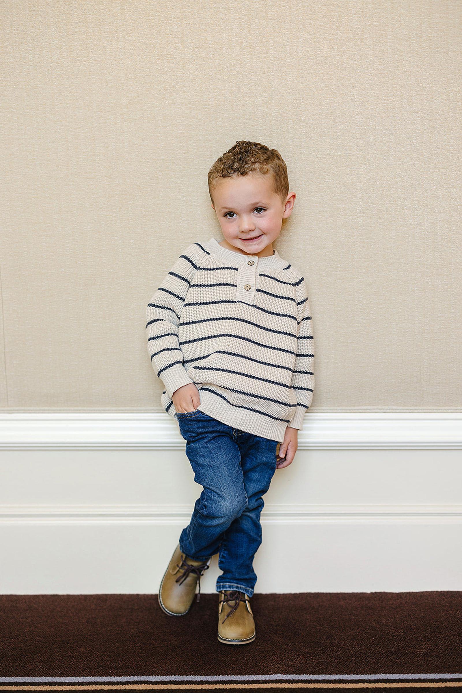 Navy Stripe Button Knit Sweater, 100% Cotton, Gender Neutral, Baby, Toddler & Kids - Image 5
