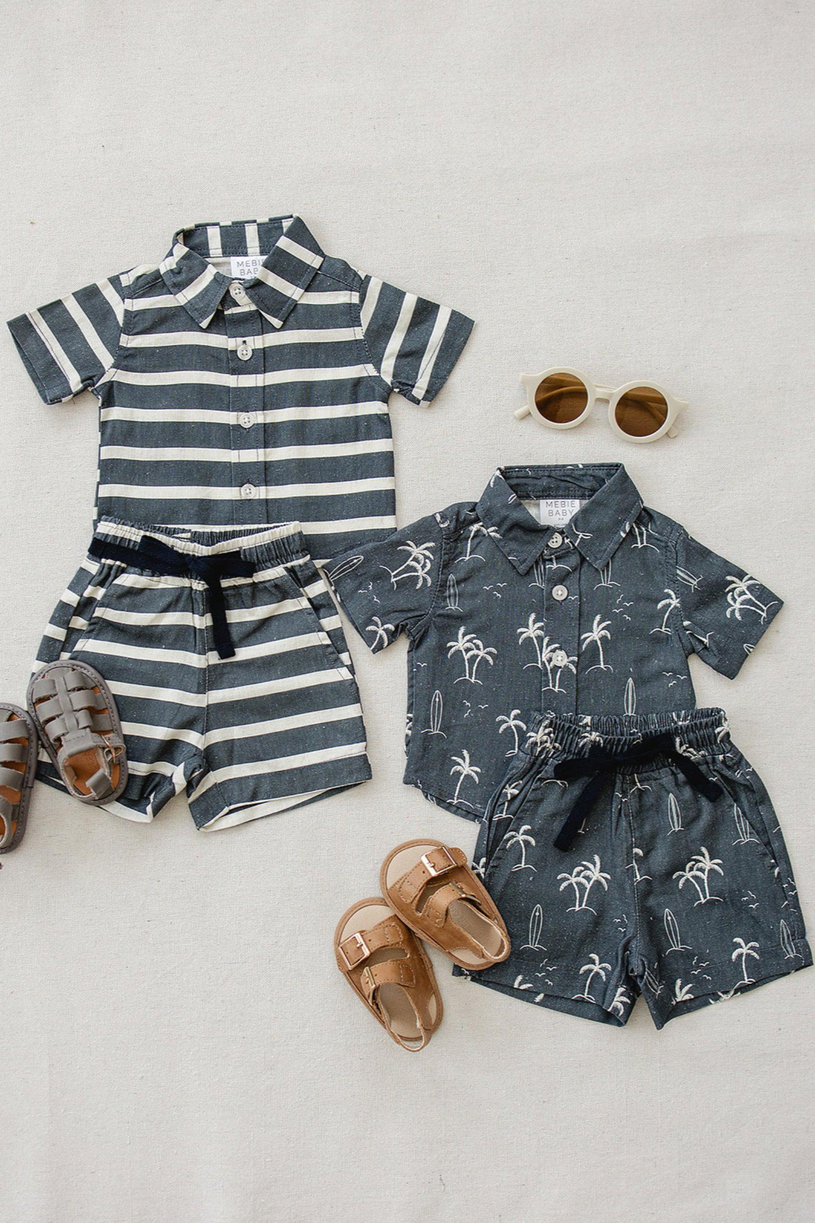 Boy Navy Stripe Linen Shorts, Baby, Toddler & Kids - Image 5