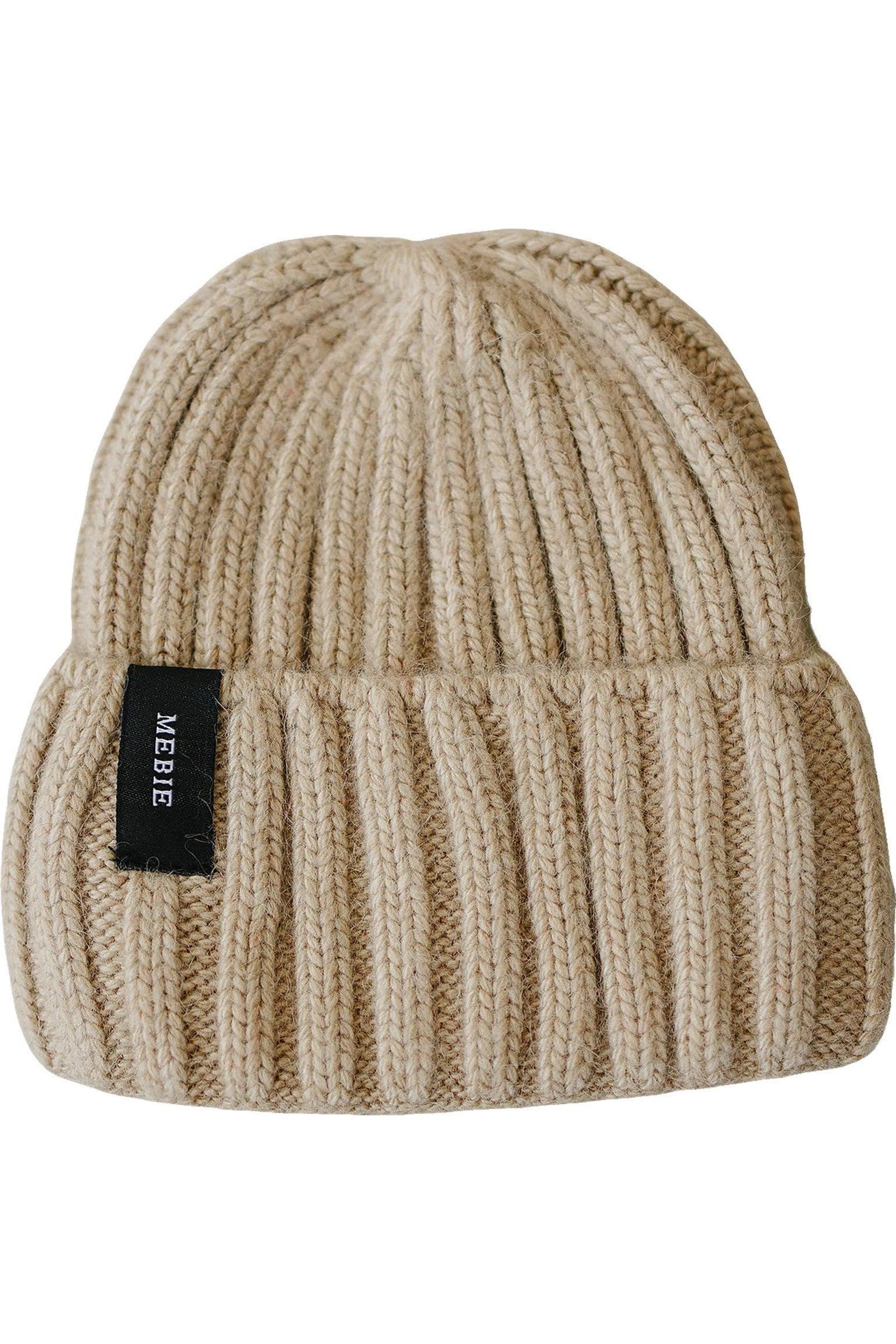 Tan Chunky Knit Beanie, 100% Angora Wool, Gender Neutral, Baby - Image 2