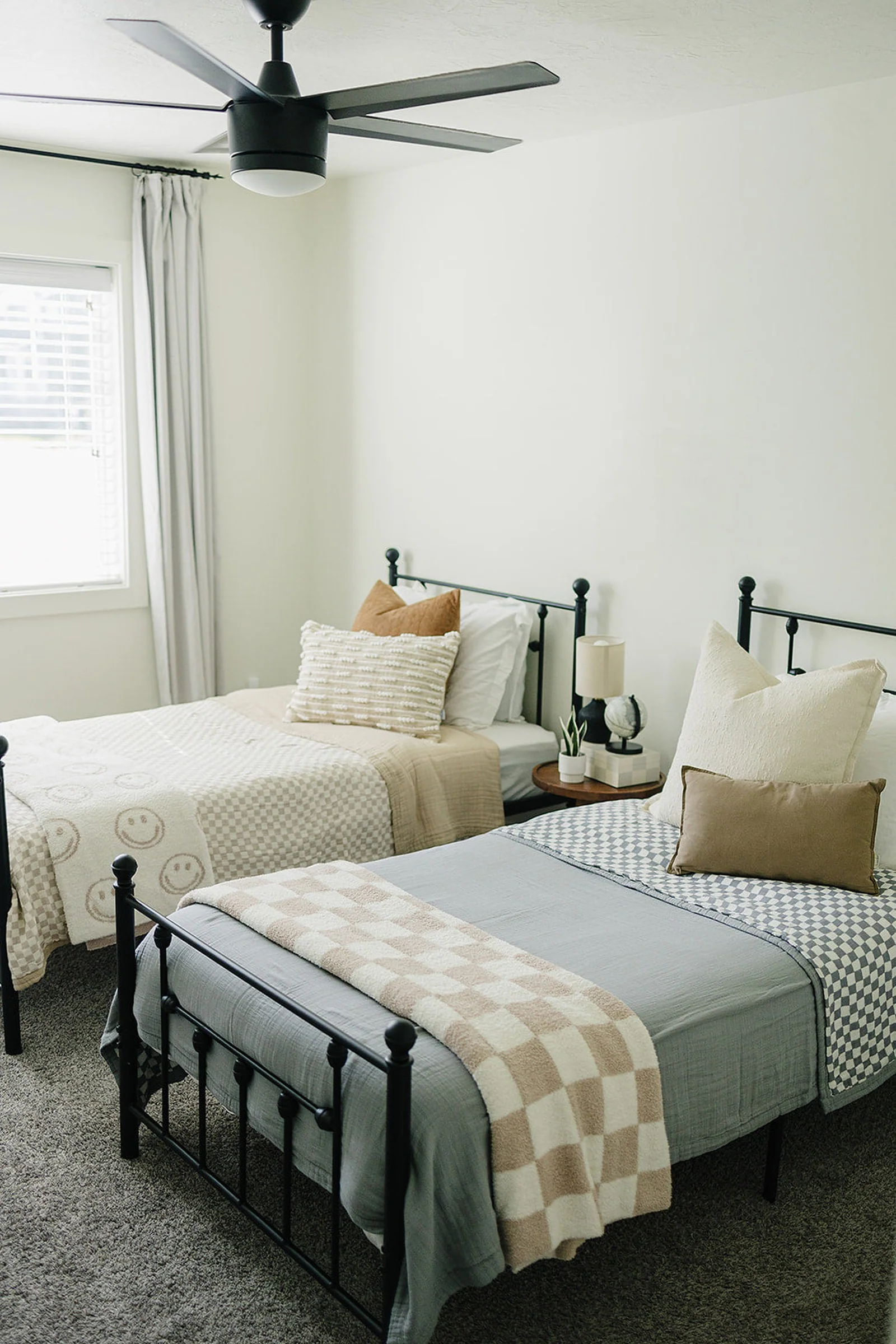 Taupe Checkered Muslin Twin Quilt, 100% Cotton, Baby Essentials - Image 3