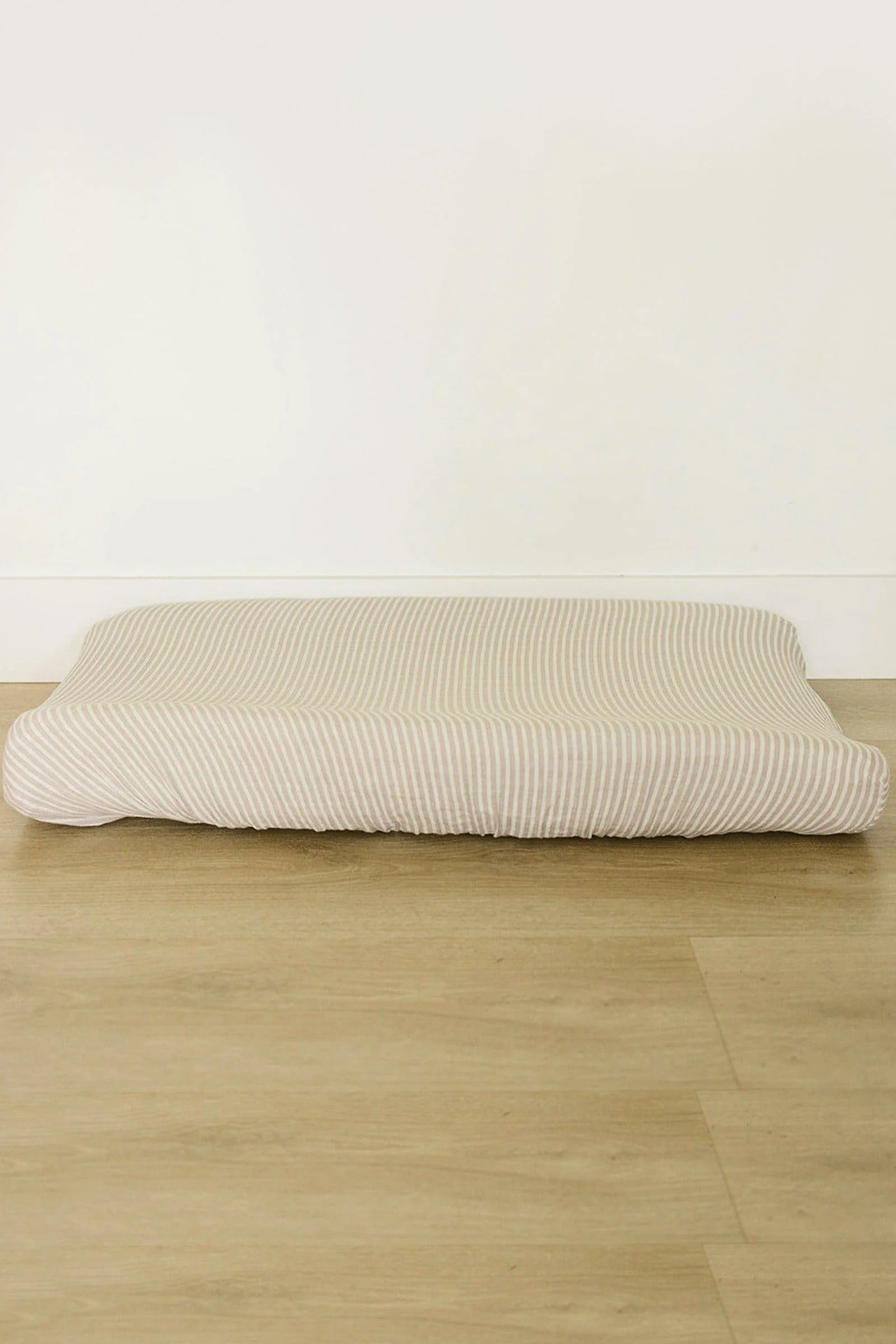 Taupe Stripe Muslin Changing Pad Cover, 100% Cotton, Baby Essentials
