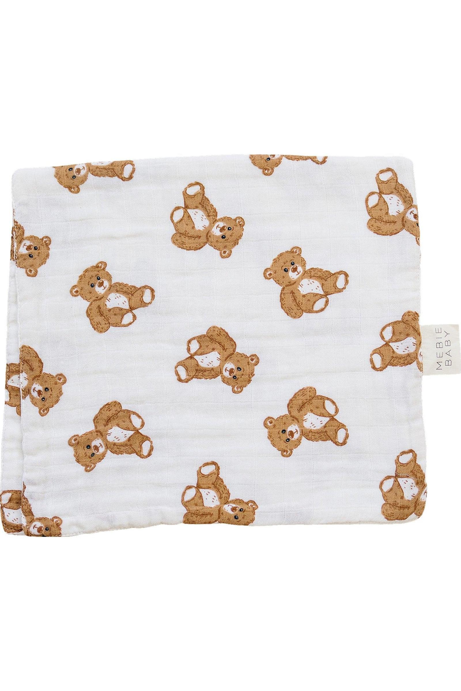 Teddy Bear Muslin Burp Cloth, 100% Cotton, Baby Essentials - Image 2