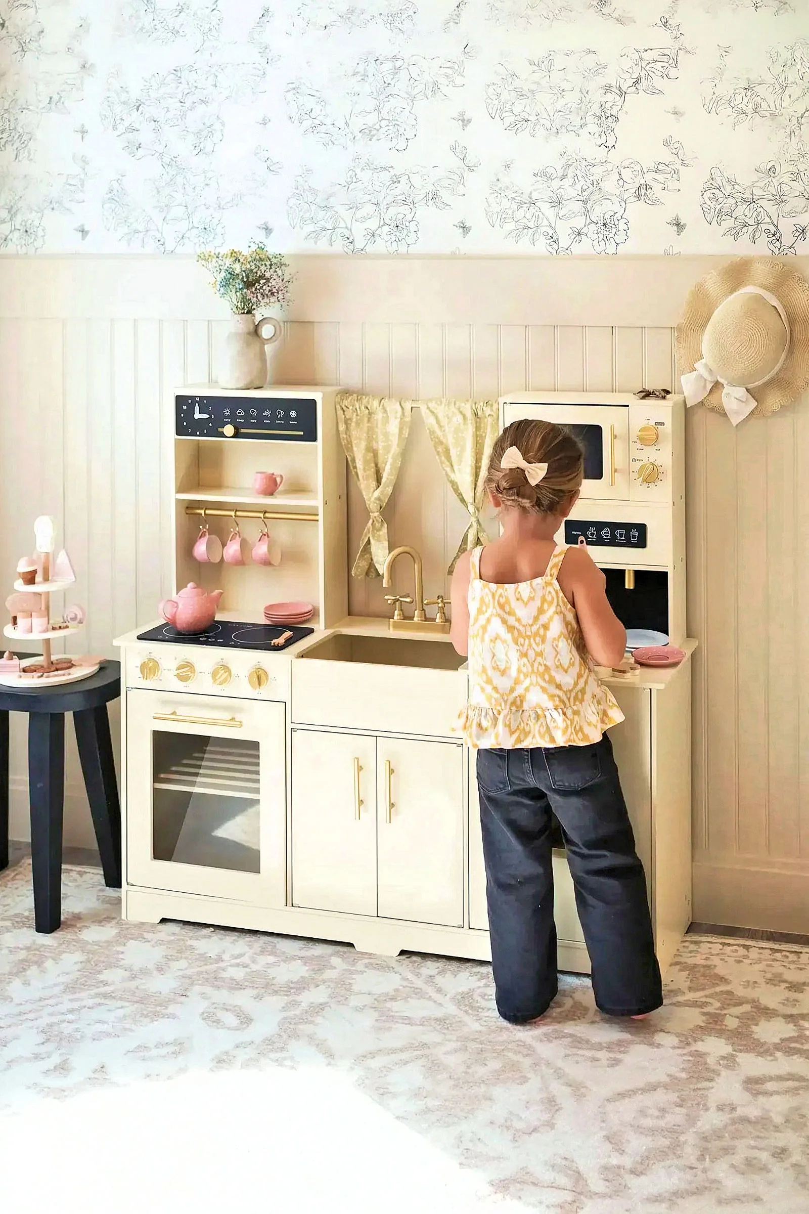 Iconic Wooden Play Kitchen, Cream, Pretend Cooking Set, Toddler & Kids - Image 2