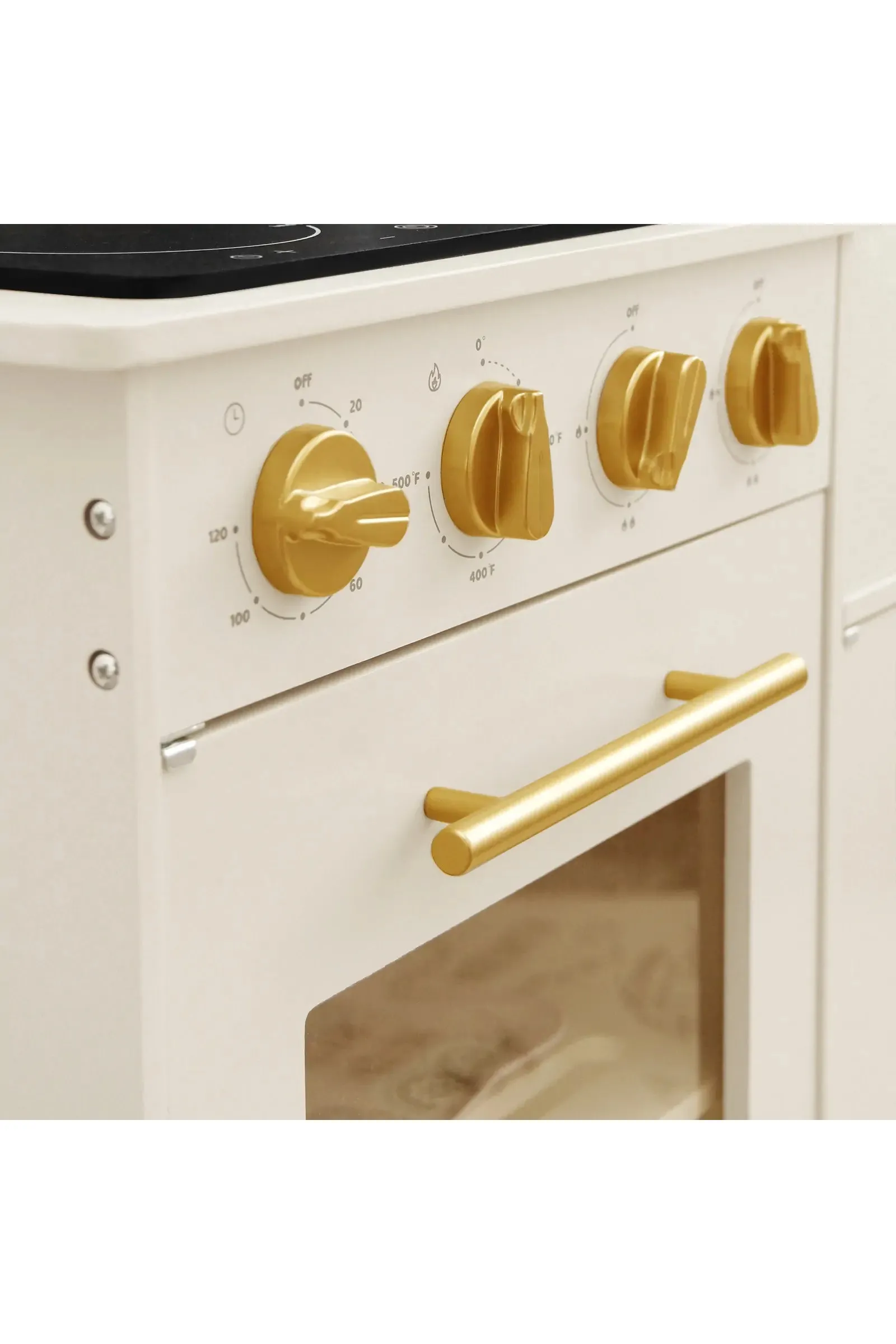Iconic Wooden Play Kitchen, Cream, Pretend Cooking Set, Toddler & Kids - Image 6