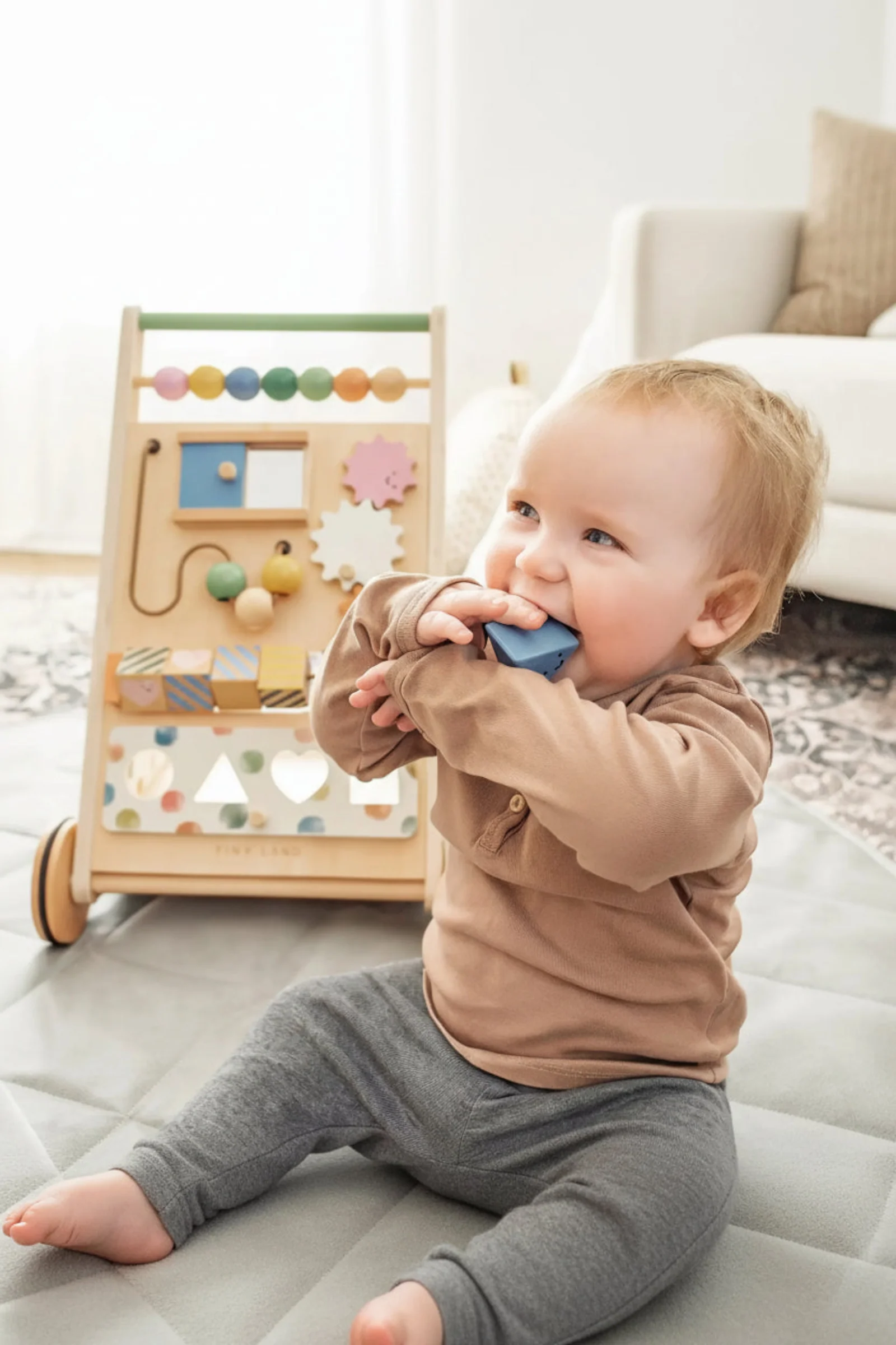 Wooden Baby Walker & Activity Cube Playset, Montessori Development Toy Set, Toddlers - Image 5