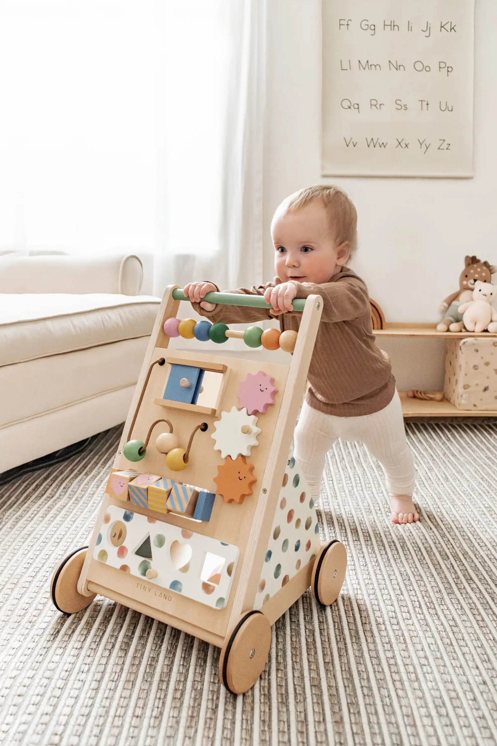 Versatile Natural Wooden Baby Walker, Montessori Development Toy, Toddlers - Image 6