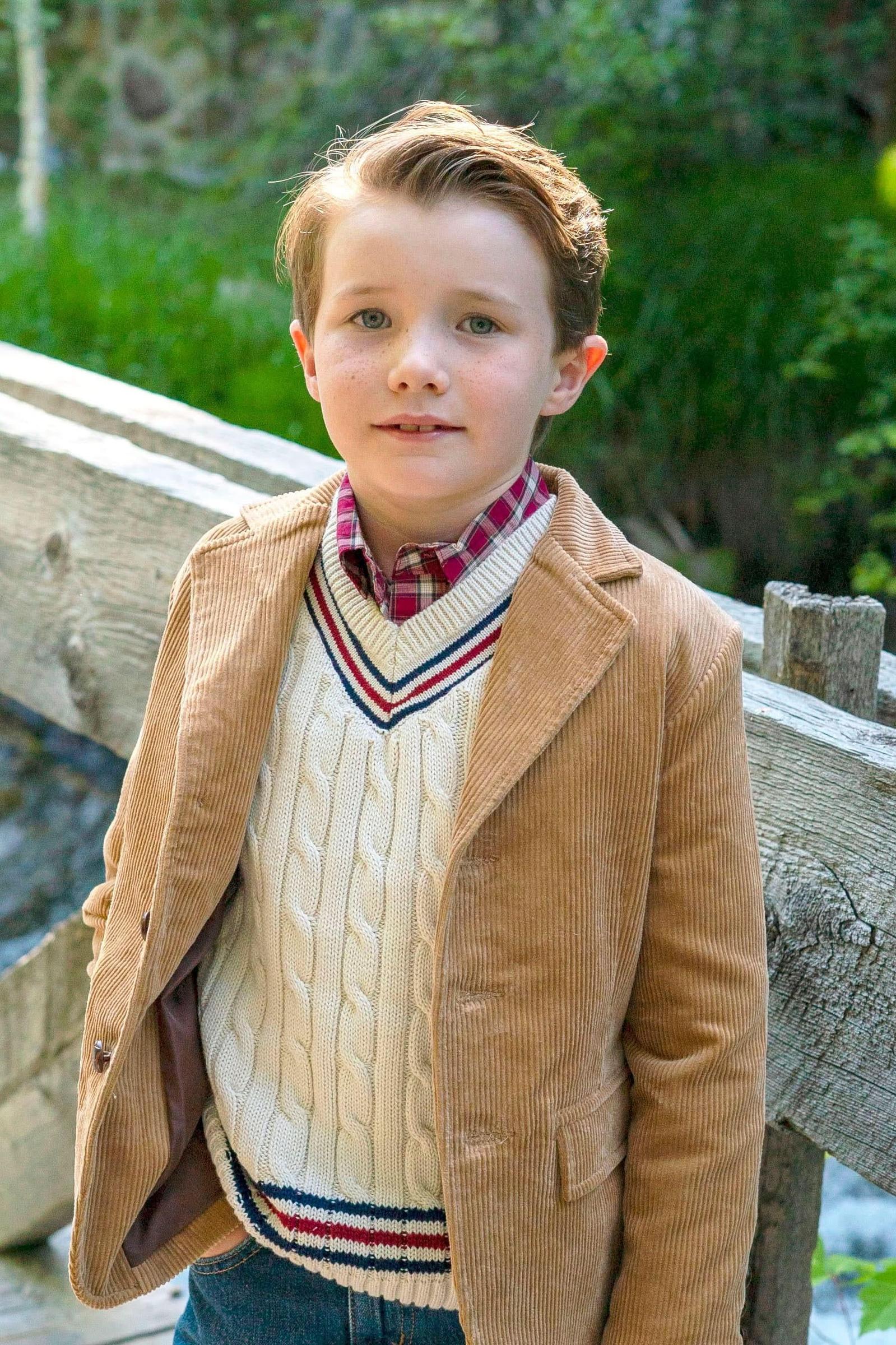 Organic Cotton V-Neck Cricket Sweater for Baby Boys, Ivory - Image 4