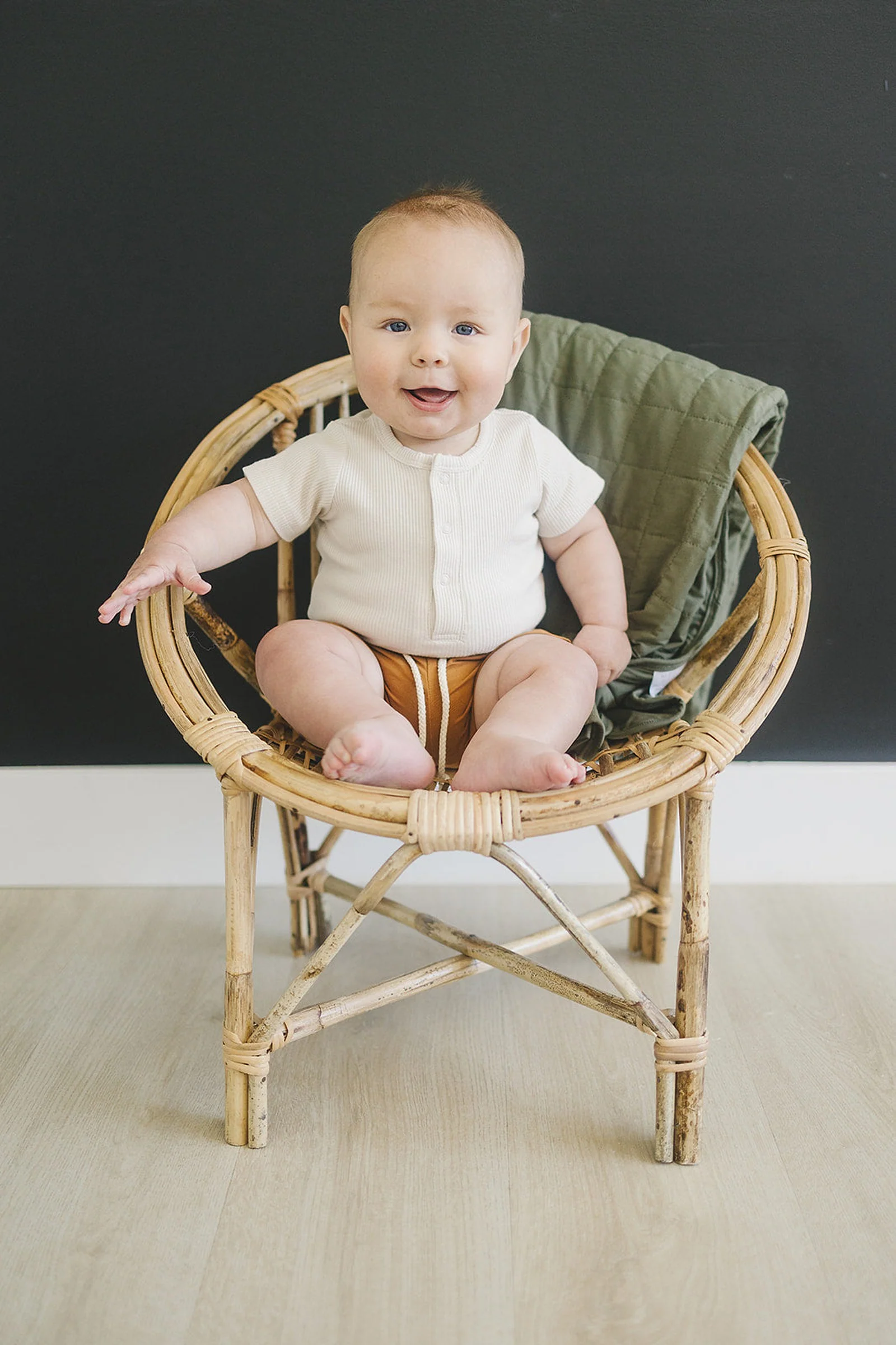 Vanilla Ribbed Snap Bodysuit, Organic Cotton, Baby Essentials - Image 3