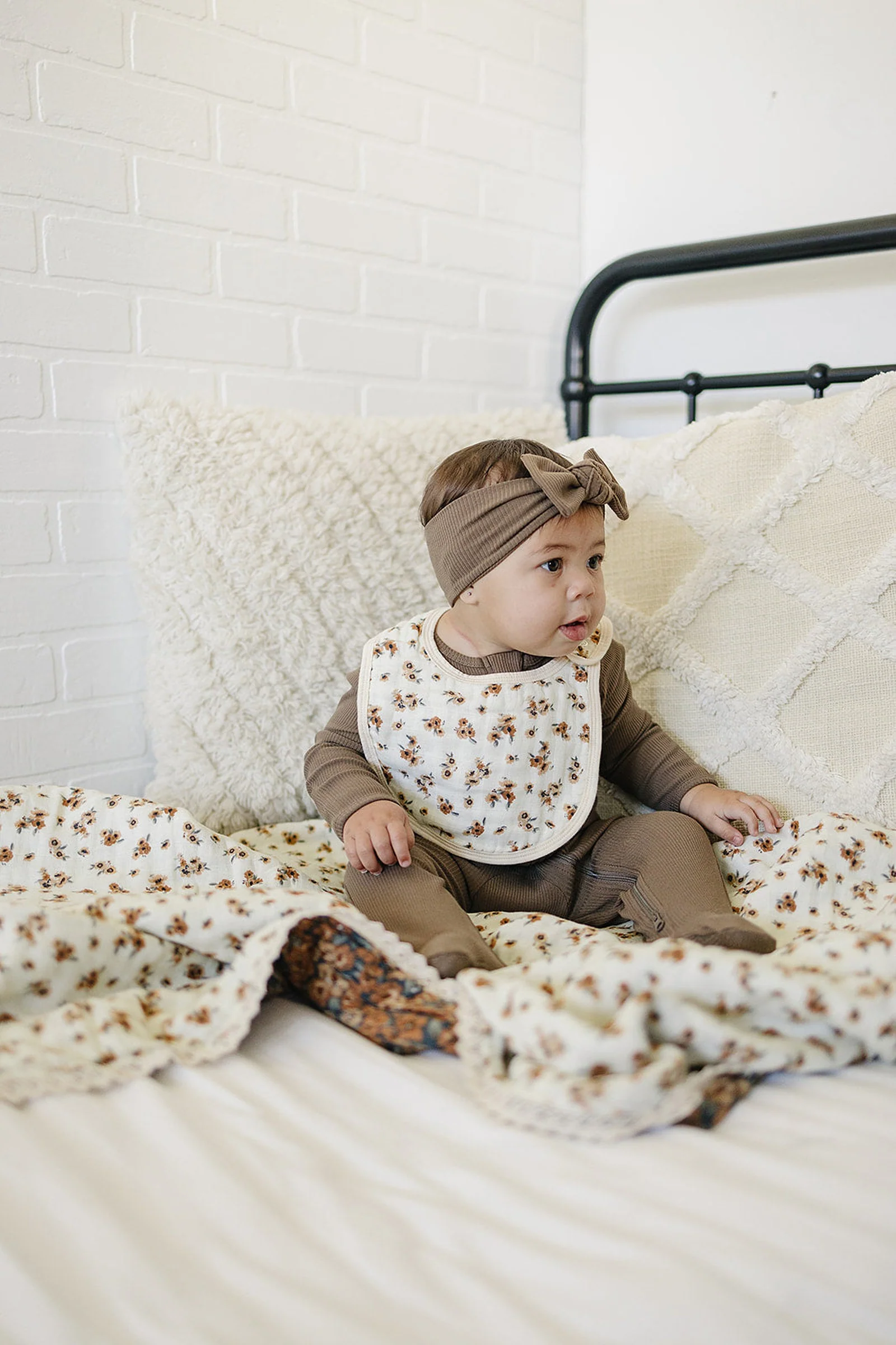 Venetian Floral + Autumn Bloom Lace Lightweight Muslin Crib Quilt, 100% Cotton, Baby Essentials - Image 6