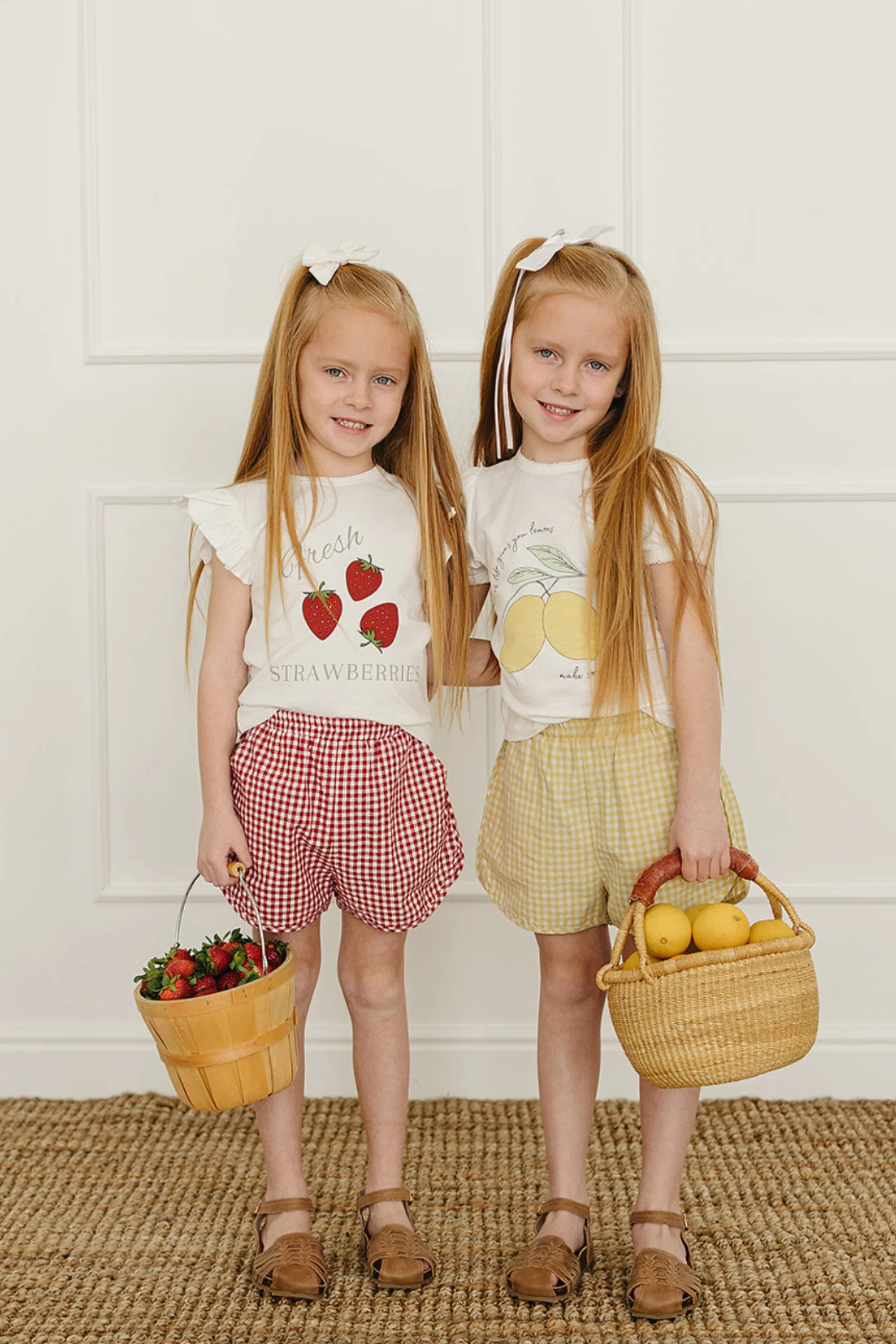 Cotton Yellow Gingham Shorts for Girls, Baby & Toddler - Image 3